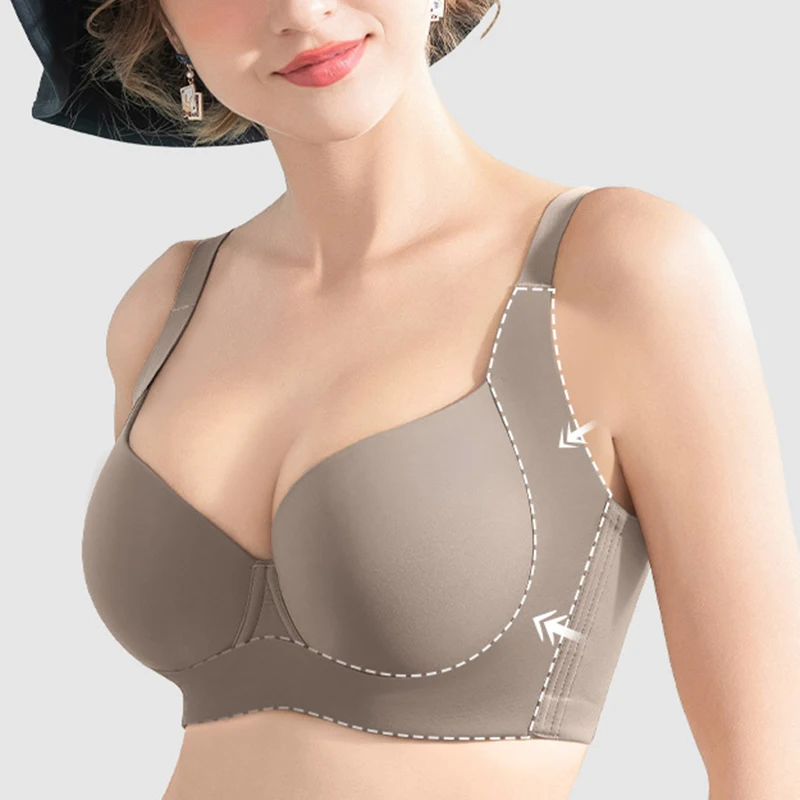 Push Up Bra for Women Wide Shoulder Straps Suppotive Underwire Female Seamless Plus Size Lingerie 34 36 38 40 42 C D E F G H I