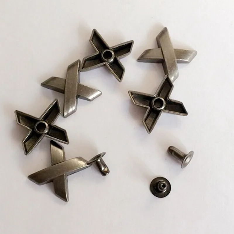 13mm Cross X Shape Punk Rivets Cap Stud For Leather Craft Belt Purse Bag Hat Shoe Clothes Jeans Jewelry Trims Accessories