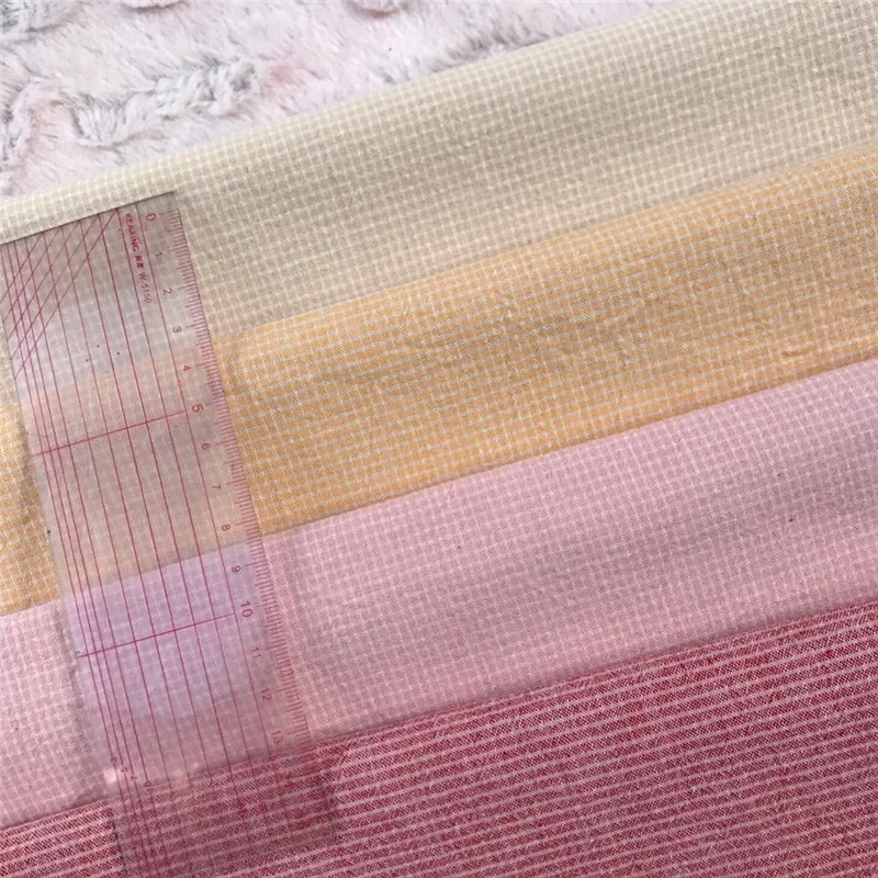 DIY bag Doll Japanese Yarn Dyed Cotton Fabric for Basic Patchwork Purse Sewing Quilting Handmade Craft Cloth 140cm*50cm