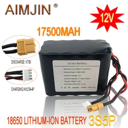 3S5P 12V 17.5Ah 12.6V High Capacity UAV Rechargeable Li-ion Battery for Various RC Airplane Quadrotor XH2.54-4P XT60