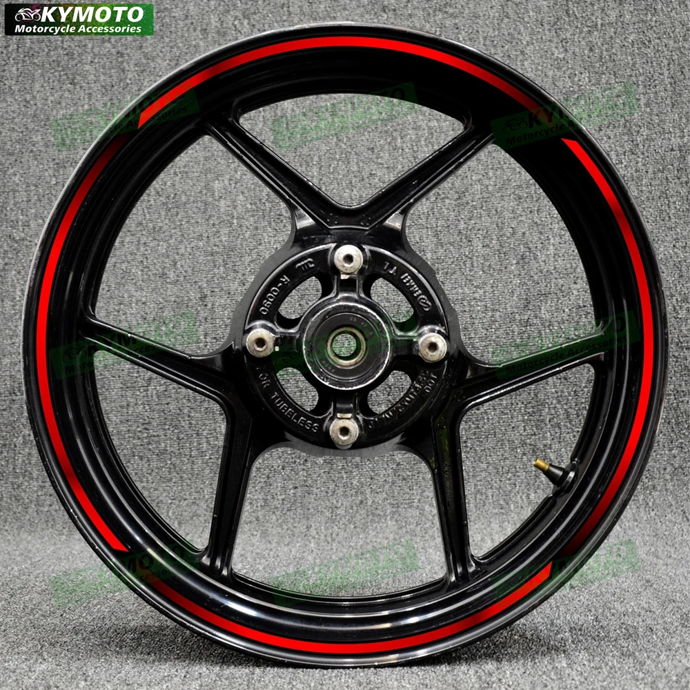 شارات العجلات الأمامية والخلفية ، مقاومة للماء معدلة ، ملصقات حافة العجلة العاكسة ، مناسبة لدراجة كاواساكي النارية ، المحور ، 17" #2