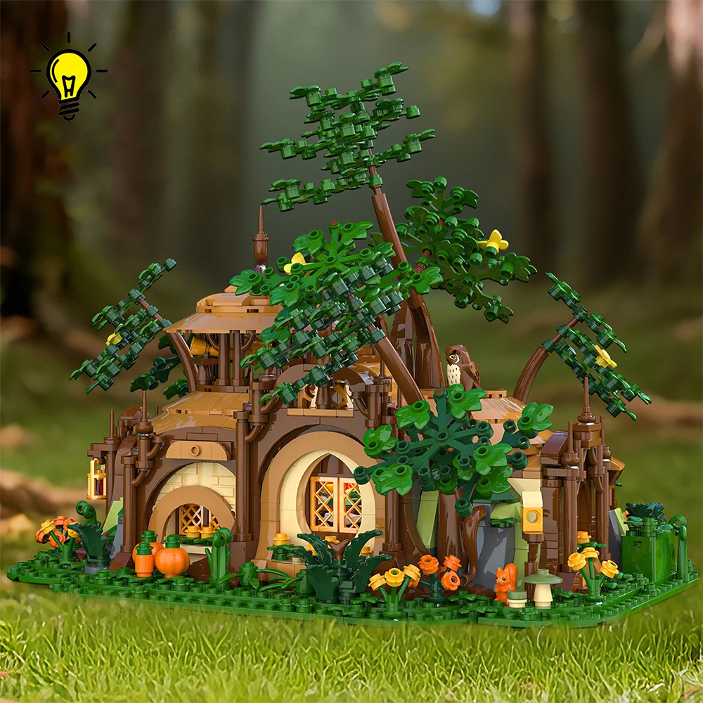 

Набор строительных блоков «Лесной убежище» (1854 детали), модель лесной хижинки, с подсветкой, развивающая игрушка для детей, подарок на праздник