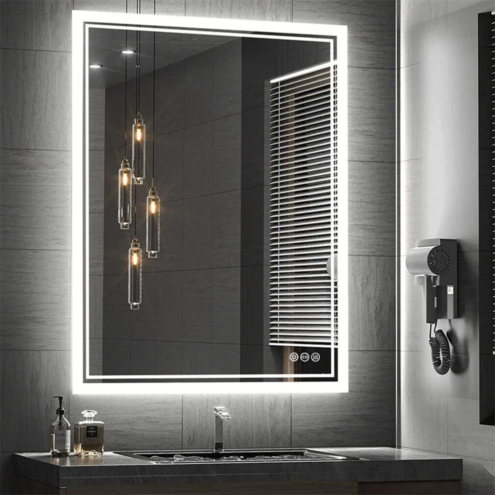 

Smart Bathroom Mirror with Anti-Fog, Wall Mounted Vanity Mirror , Adjustable Lights