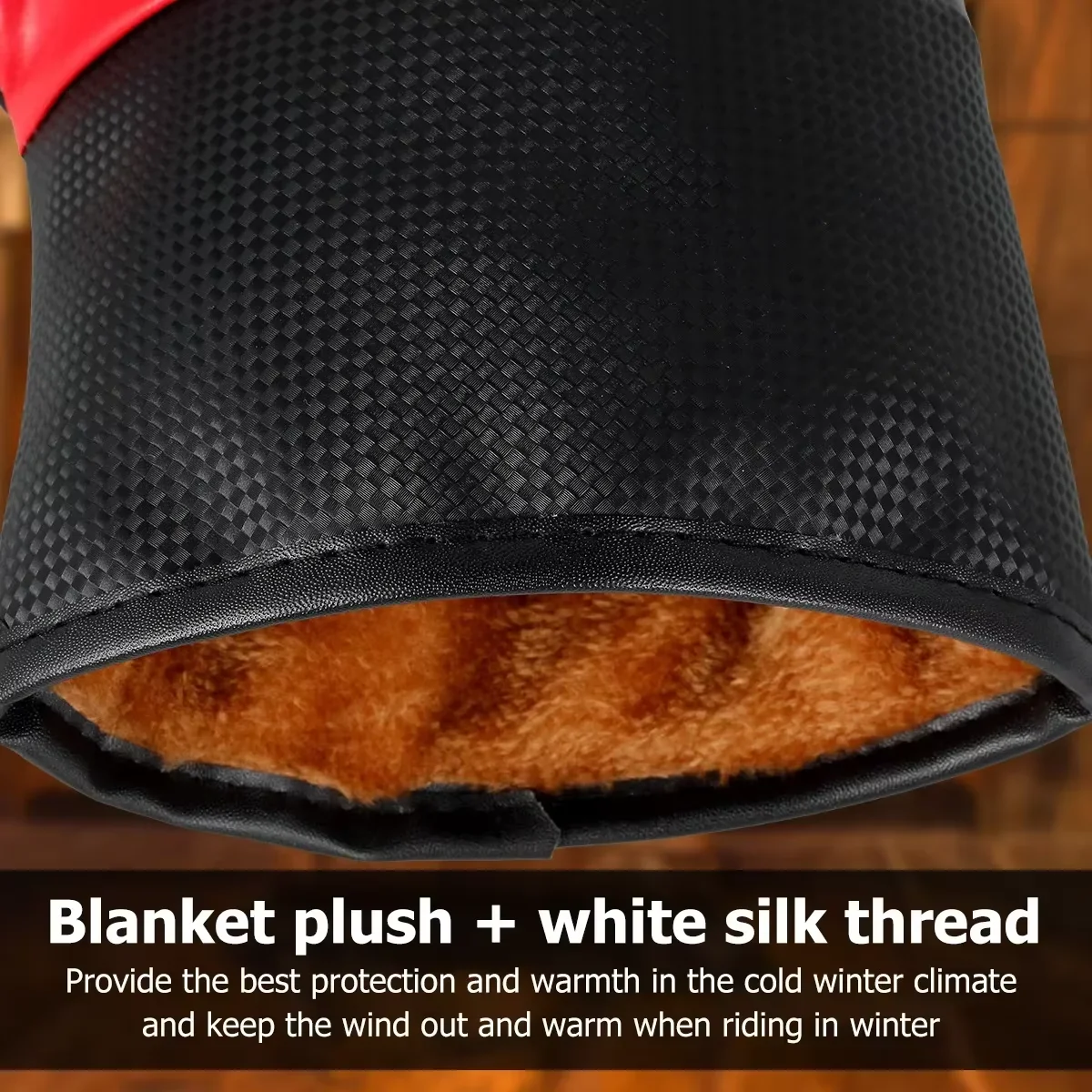 1 paio di copri manubrio per moto, batteria invernale, guanti per parabrezza per bici, antivento, manico caldo, striscia riflettente ispessita