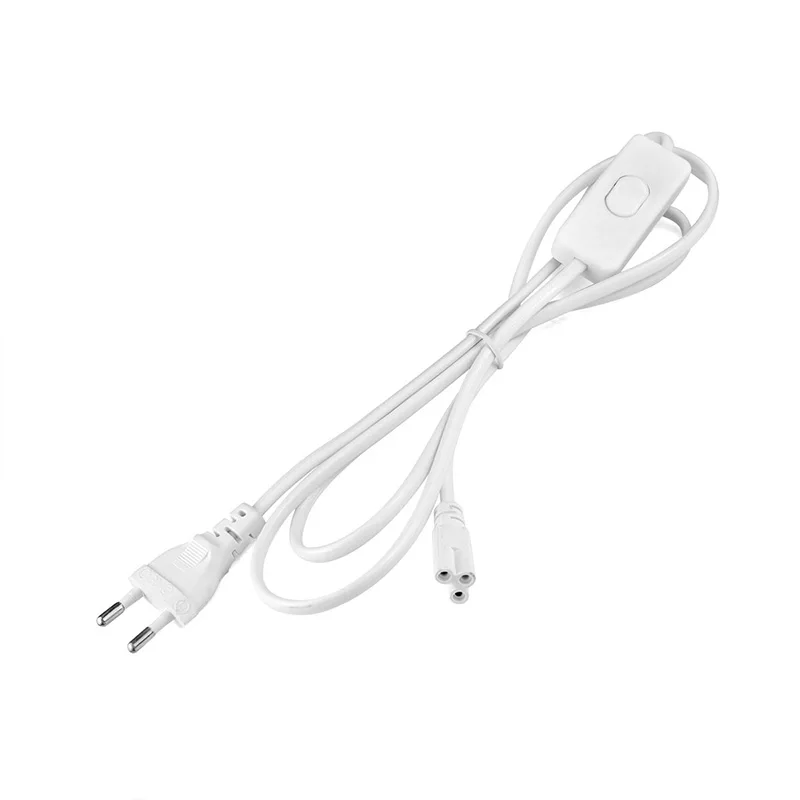 1.2m Lighting Accessory 220V EU Plug Switch Cable For T5 LED Tube T8 Power Charging Wire Connection Wire ON/OFF Connector