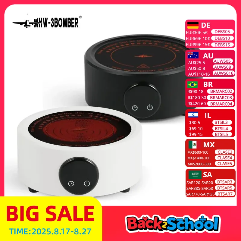 

MHW-3BOMBER Mini Coffee Electric Stove Portable 800W Moka Pot Electric Stove For Coffee Brewing Base 220v Camp Kitchen Use