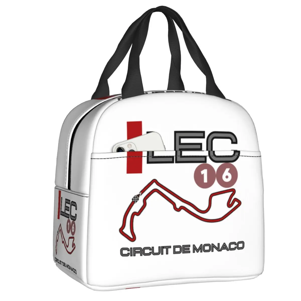 

Custom Charles Leclerc 16 Resuable Lunch Boxes Leakproof Circuit De Monaco Thermal Cooler Food Insulated Lunch Bag Kids School