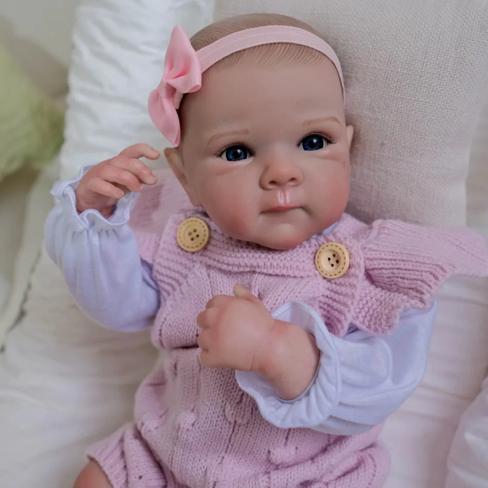 19inch Silicone Reborn Baby Doll Bettie Soft Vinyl Newborn Size Hand-Detailed 3D Skin with Visible Veins muñecas bebes para niña