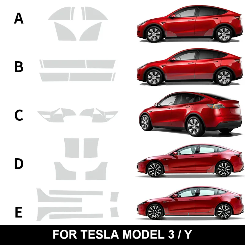 

Car By Triangle Protective Film for Tesla Model 3 Model Y 2024 PPF TPU Transparent Refit Sticker 8.5mil Paint Protection