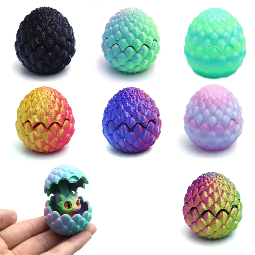 ألعاب مطبوعة ثلاثية الأبعاد تمثال بيضة التنين الفني صغير تفقيس التنين الشكل ديكور المنزل الحديث مصغرة مكتب ديكور عيد الميلاد #3