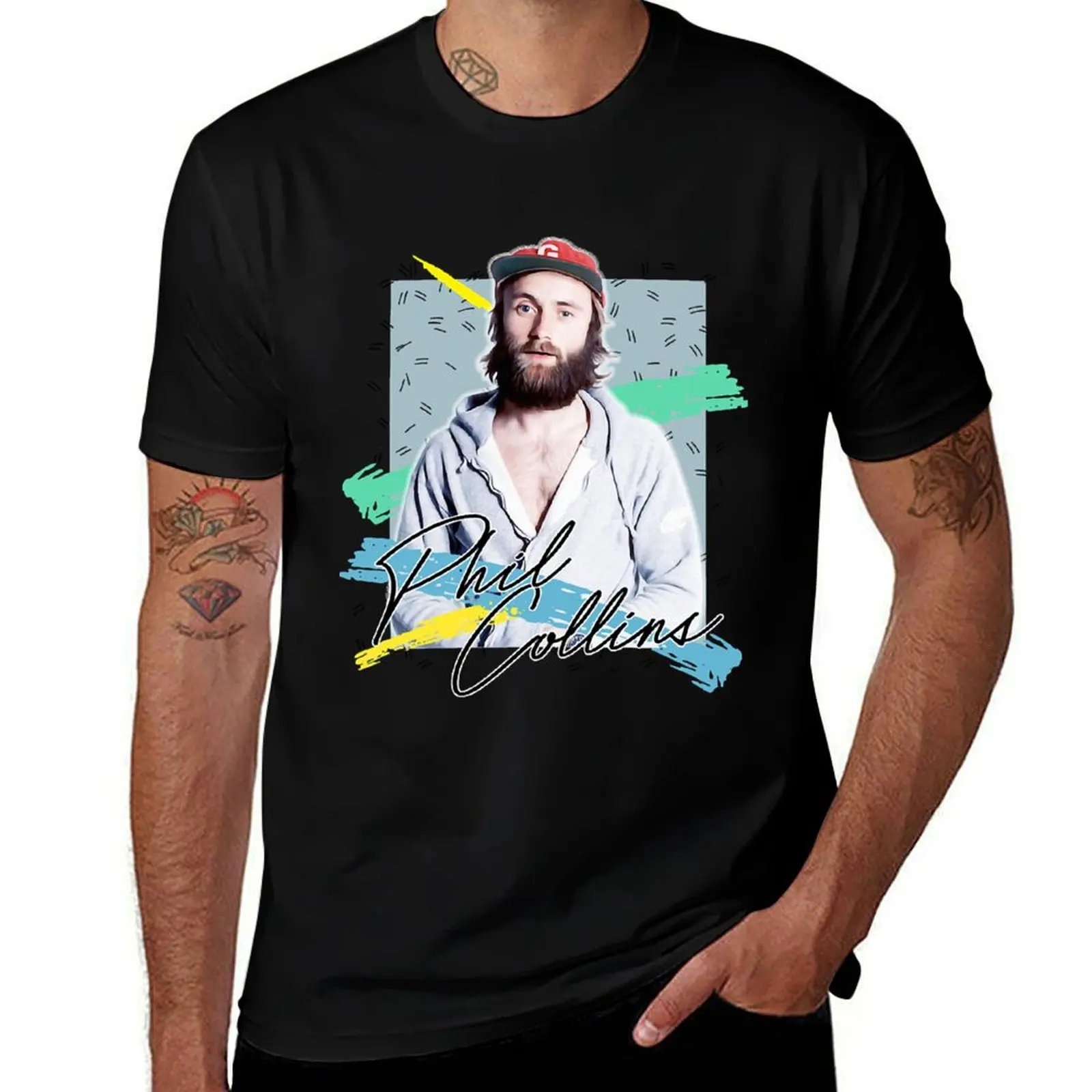 

Retro 80s Phil Collins / Aesthetic Fan Art Design T-Shirt t shirt man cotton t shirts for man pack cotton T-Shirt