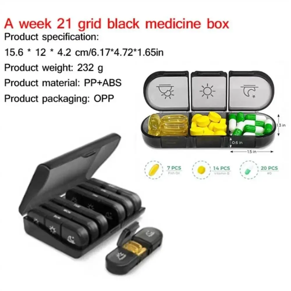1Box 21Grids Pill Medicine Box Weekly Tablet Holder Storage Organizer Container Case Pill Box Splitters Pill Case Organizer