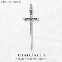 Pendant Royal Sword,Summer New Jewelry Vintage 925 Sterling Silver Symbolism of Courage Gift For Men Women