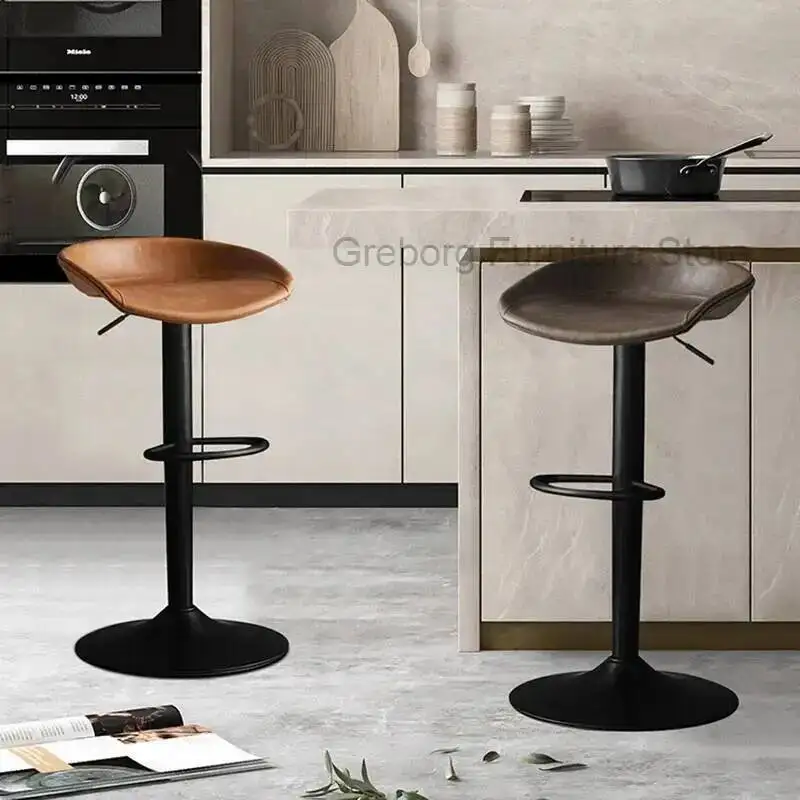 

Современные барные стулья из искусственной кожи, роскошные вращающиеся скандинавские высокие барные стулья, минималистичный дизайн, мебель для дома, Cadeira LLBC