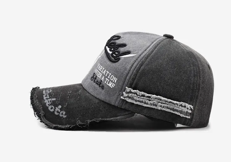 Gewaschene Retro-Baseballkappe, im Used-Look und verstellbarer Sonnenhut – Detail 8