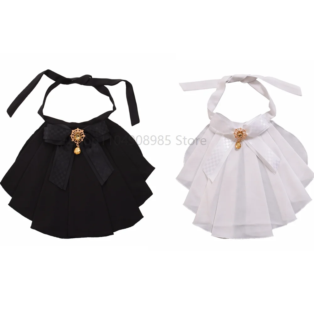 

Элегантный винтажный женский воротник-жабо с бантом, аксессуары для шеи, викторианский воротник с рюшами в стиле панк, съемные воротники для выступлений на сцене