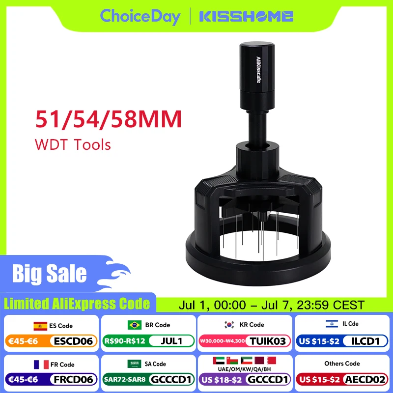 Alikisscafe Espresso Stirrer Distribution Tool Rotary Coffee Needle Distributor For 51mm 53mm 58mm Portafilter Barista WDT Tools