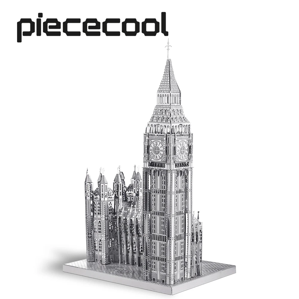 Piececool-Big Ben Model Building Kits, 3D Metal Puzzle, Jigsaw, Kit DIY, Brinquedos Adolescentes, Quebra-cabeça, Melhores Presentes de Aniversário