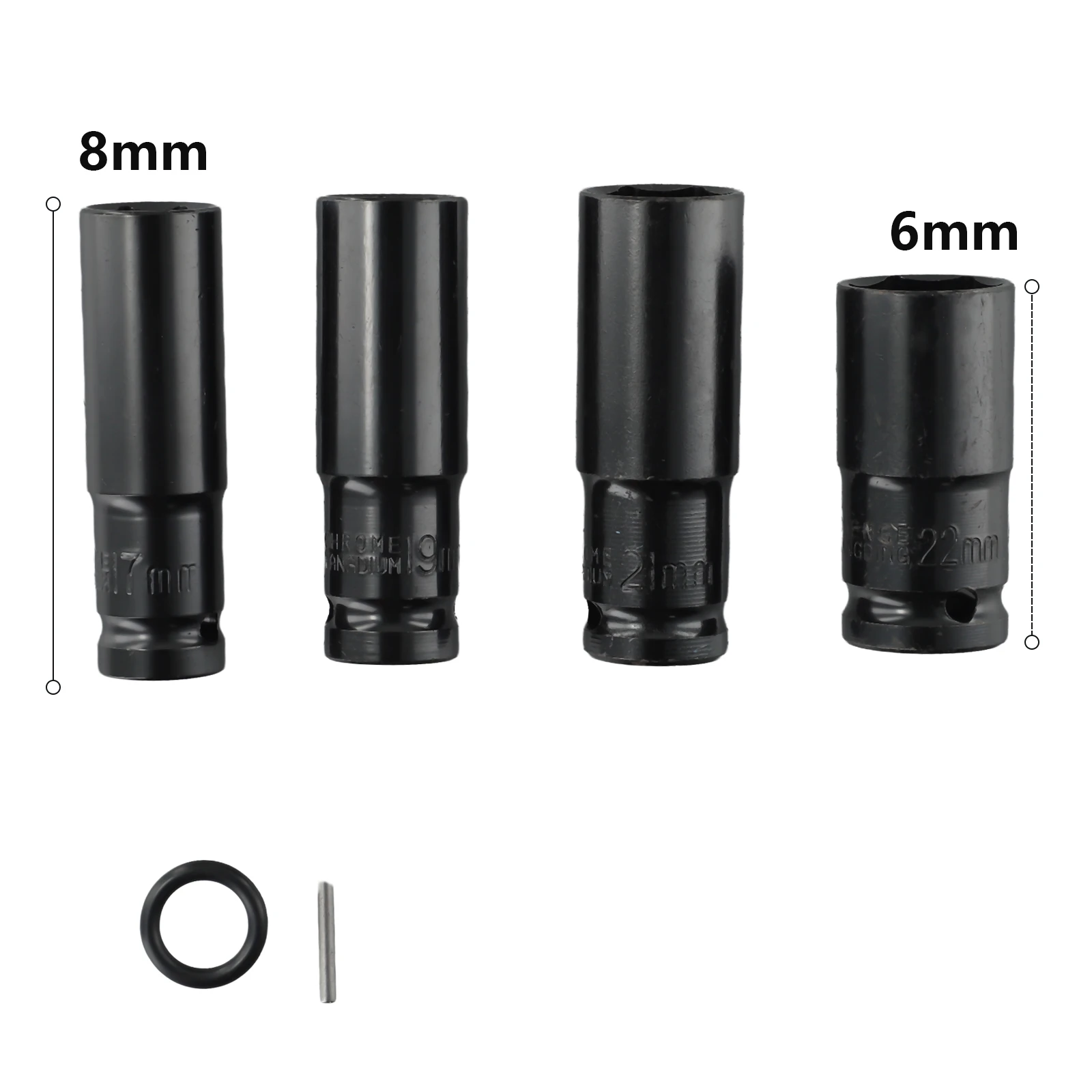 17-22mm Hex Socket Head Kit Efficient 4Pcs Electric Wrench Hex Socket Head Kit for AC Electric Wrench and More