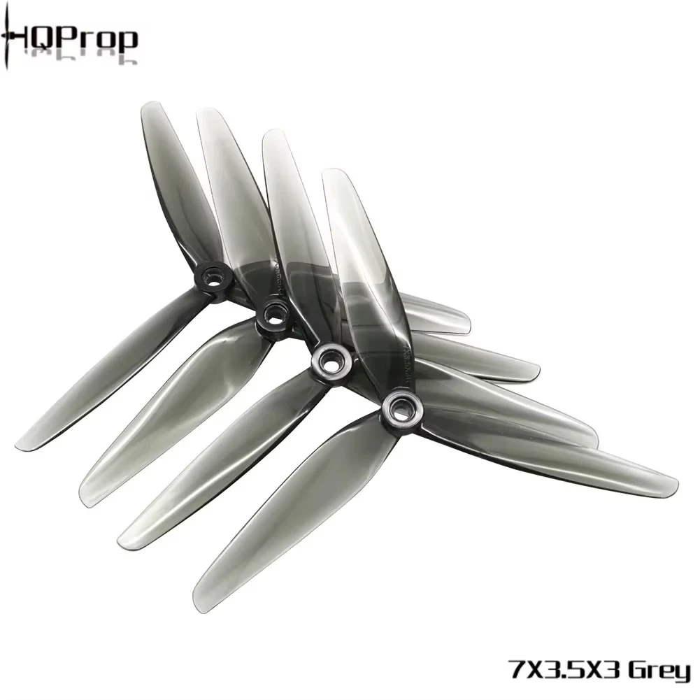 3,5 Paare hqprop 7x x 3 Polycarbonat 7 Zoll 3-Blatt PC Propeller Requisiten leicht grau (2cw 2ccw) für mark4 apex xl7 rc fpv Drohne