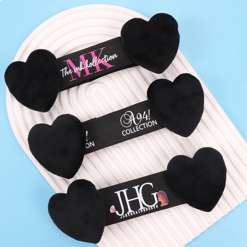 Logotipo personalizado para elástico ajustável para controle de borda 10Pcs Melt Band Com Ear Covers Logotipo impresso Lace Band Com Ear Puff