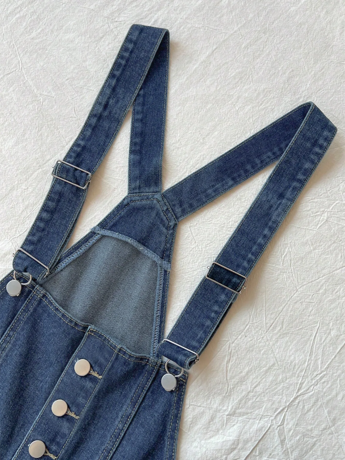 Damen-Overall-Shorts aus lockerem blauem Denim, amerikanischer Y2K-Stil, koreanische, dünne, hoch taillierte 2026 Sommer-Streetwear-Shorts mit Bündchen, lässige Shorts – Detail 3