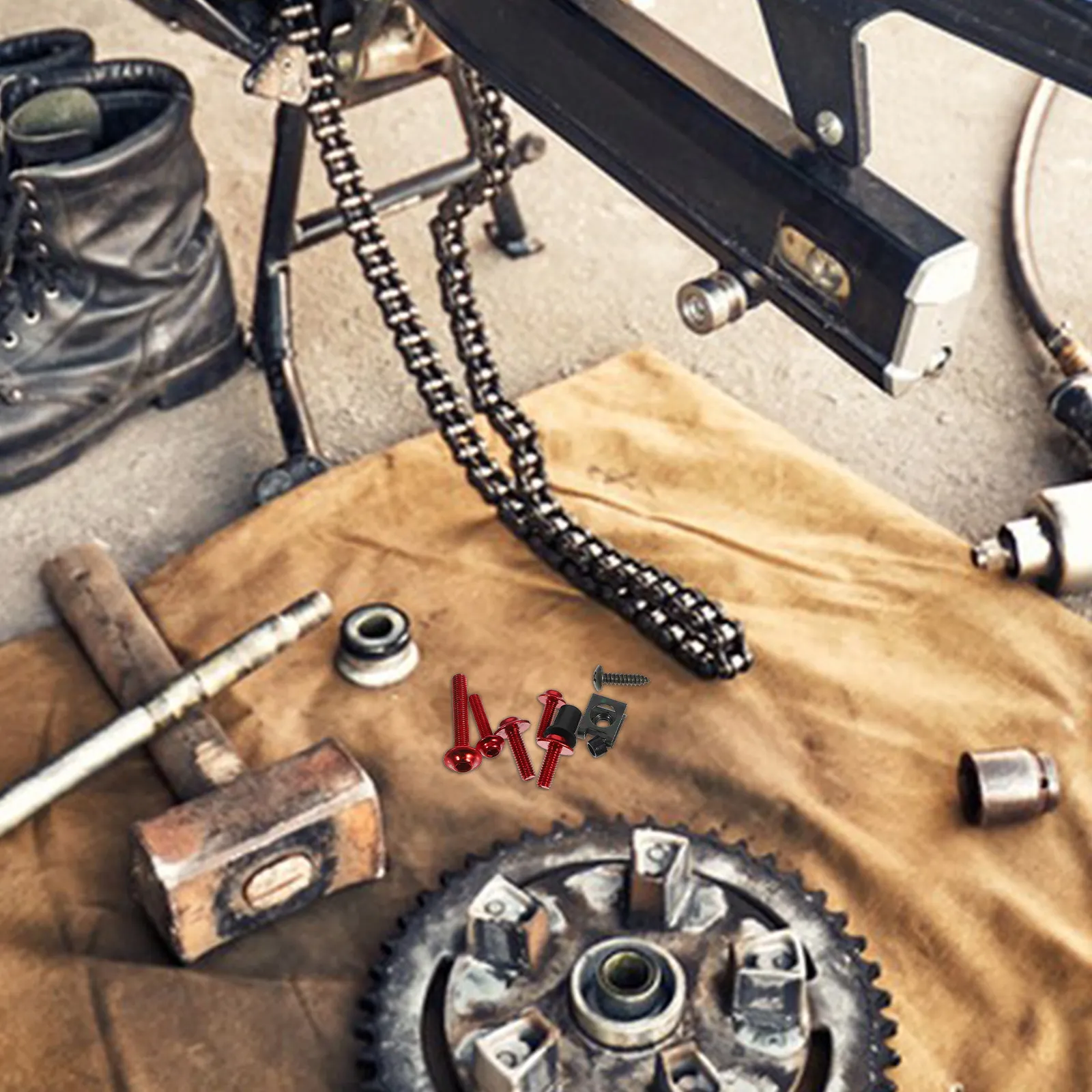 

Комплект болтов для мотоциклетного обтекателя: метрические болты, гайки, шайбы, проставки для верхнего бокового обтекателя, заднего обтекателя и ветрового стекла. Стильный дизайн.