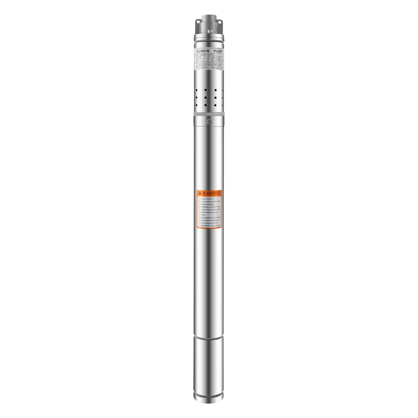 2 inch diepe put dompelpomp met 49,21 ft snoer |   Roestvrijstalen waterpomp van 370 W |   Hoge hoofdlift waterpomp - afbeelding 1