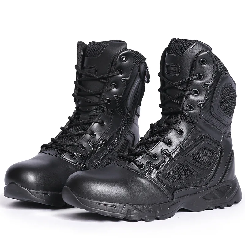 Outdoor Climbing High-top Black Combat Boots Tactical Boots Ultra-light Non-slip Wear-resistant Men\'s Outdoor Shoes