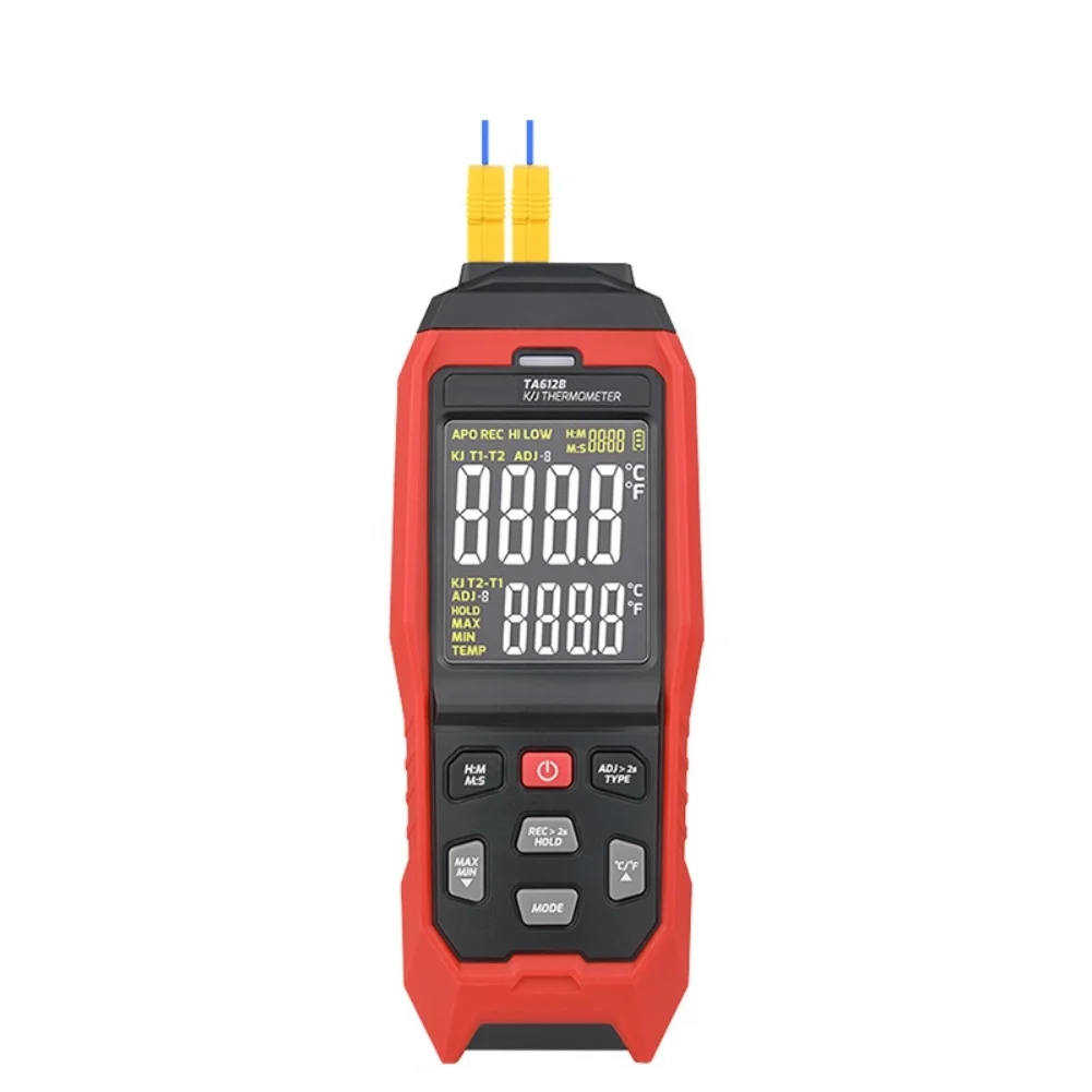 TA612B Portable Dual Input Thermometer for K J Thermocouples For surface for temp Range 200C to 1372C VA Backlit Display