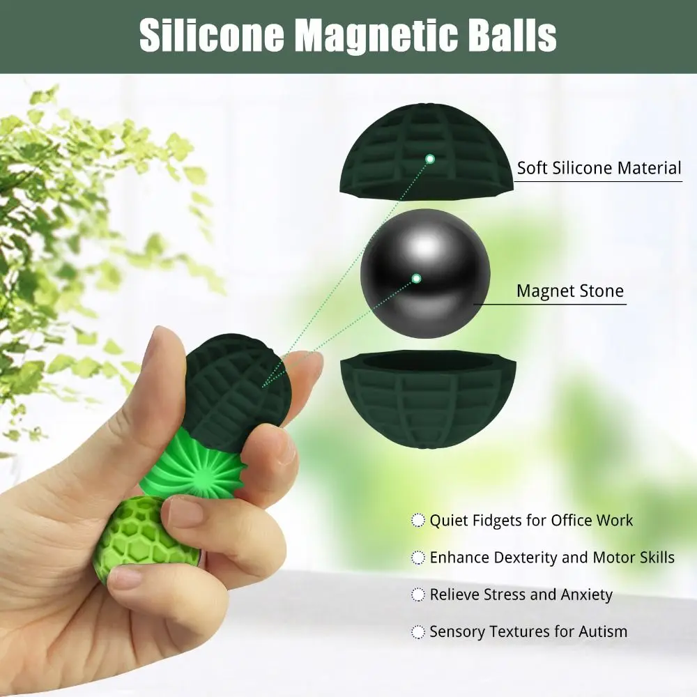 4 pezzi palline magnetiche silenziose agitarsi texture di attrazione guscio in silicone palline agitarsi in silicone palline antistress antistress