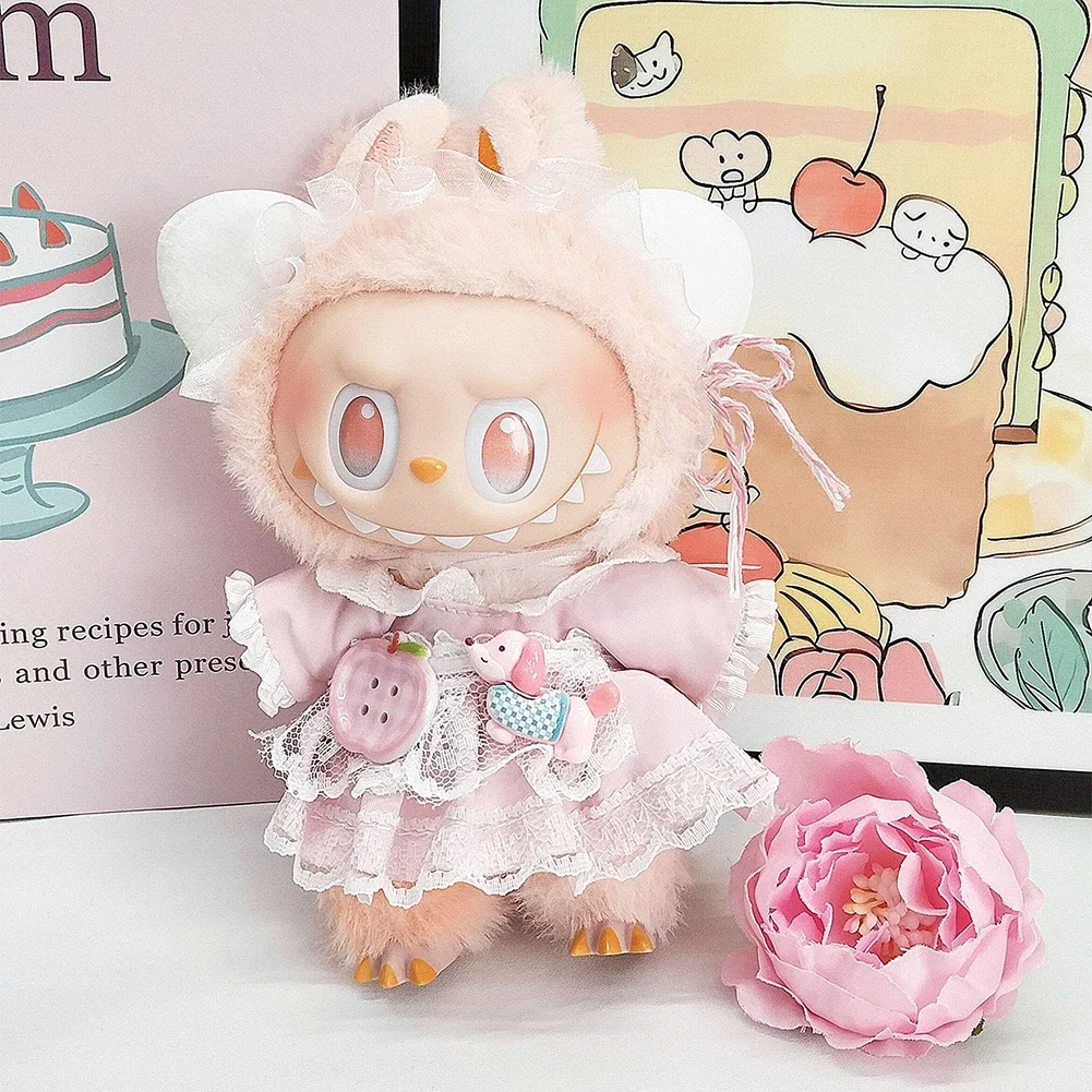 Para muñeca Labubu V1 V2 V3 de 15-17cm, decoración de muñecas multiestilo de dibujos animados, Mini atuendo, ropa, accesorios para muñecas