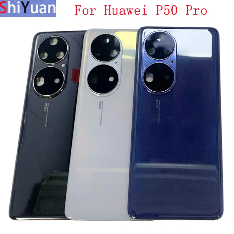 

Battery Cover Rear Door Housing Case For Huawei P50 Pro Back Cover with Camera Frame Lens Logo Replacement Parts