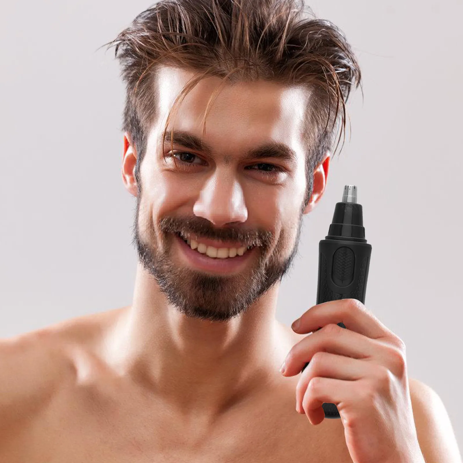 

Электрический триммер для мужчин: набор для удаления волос в носу, ушах и бороде, черный