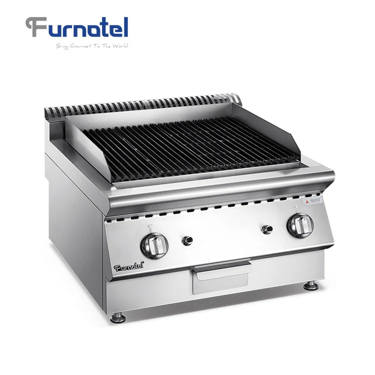 

Commercial Hotel Restaurant Stainless Steel Table Top Gas Lava Rock Grill