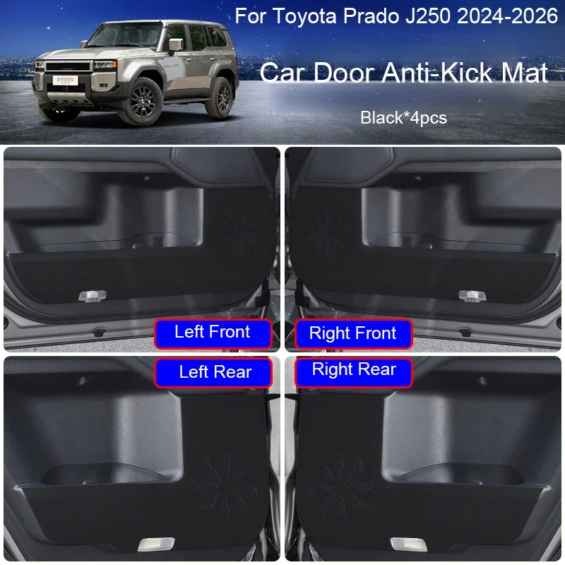 For Toyota Prado J150 J250 2010-2026 Auto Door Anti-Dirty Protector Door Sill Plate Cargo Liner B Pillar Cover Leather Styling