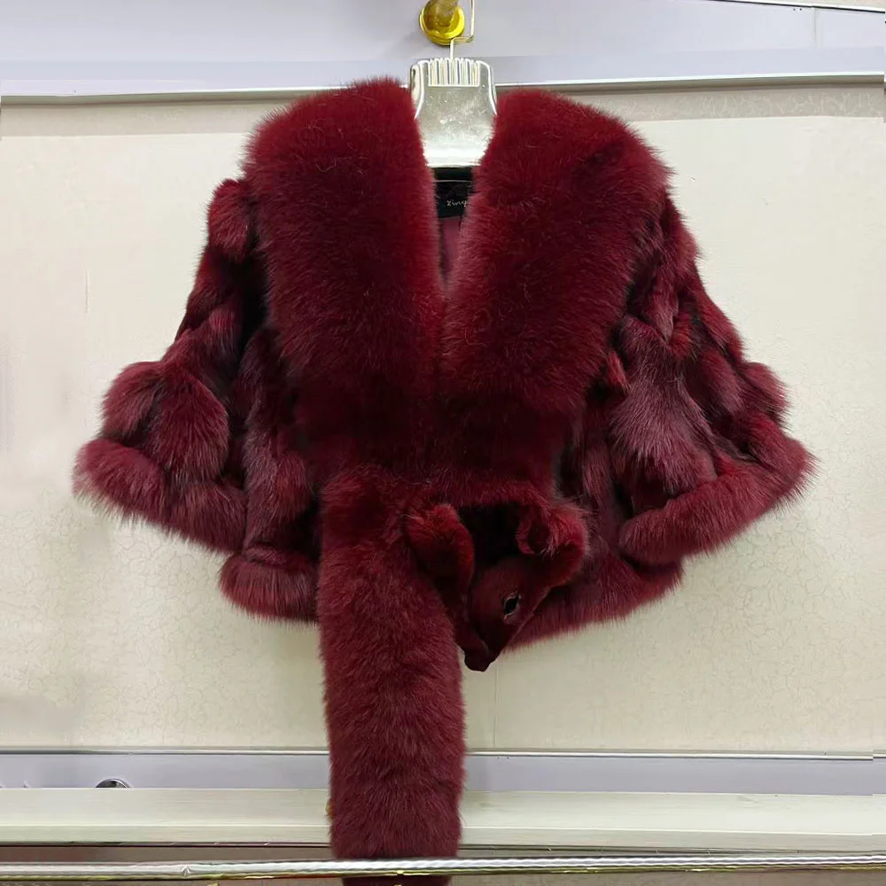 Fur Coats for Woman Luxury Real Fox Fur Collar Jacket Shawls Women's Jackets Coat Decoration Winter Coat Female Natural Fur Coat