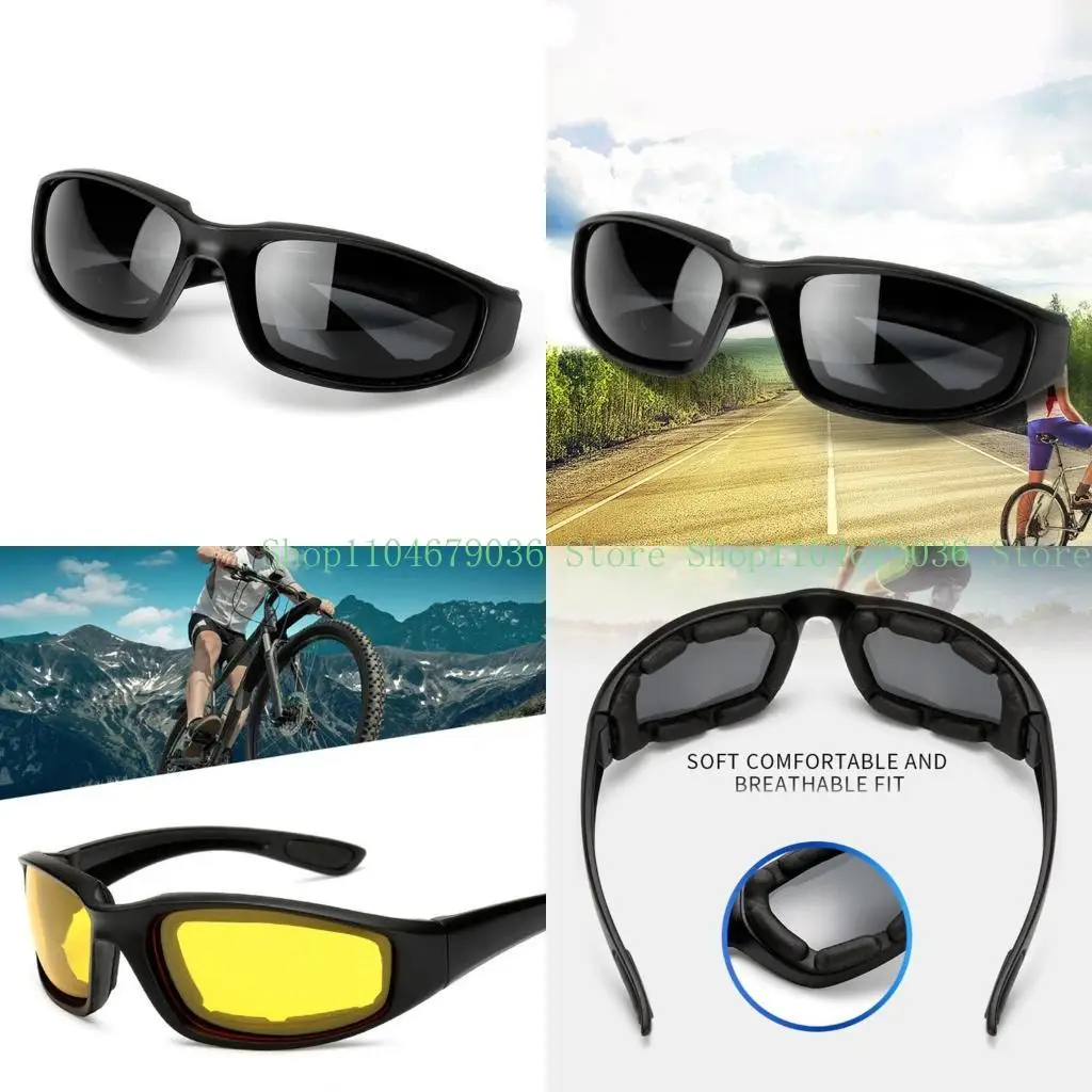 

652F Motorbike Ridings Glasses Padding Goggles UV Protections Dustproof Windproof Sunglasses for Man Women Outdoor