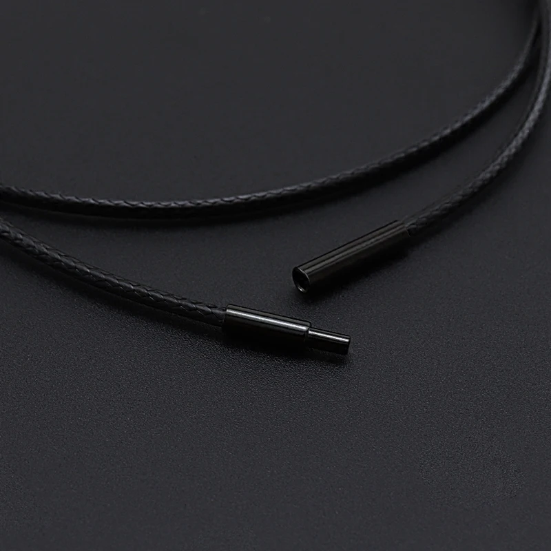 Japan Korean Black Leather Rope Necklace Women Black Tube Necklace Woman Neck Collar Chain Necklace Choker Clavicle 1mm 2mm 3mm