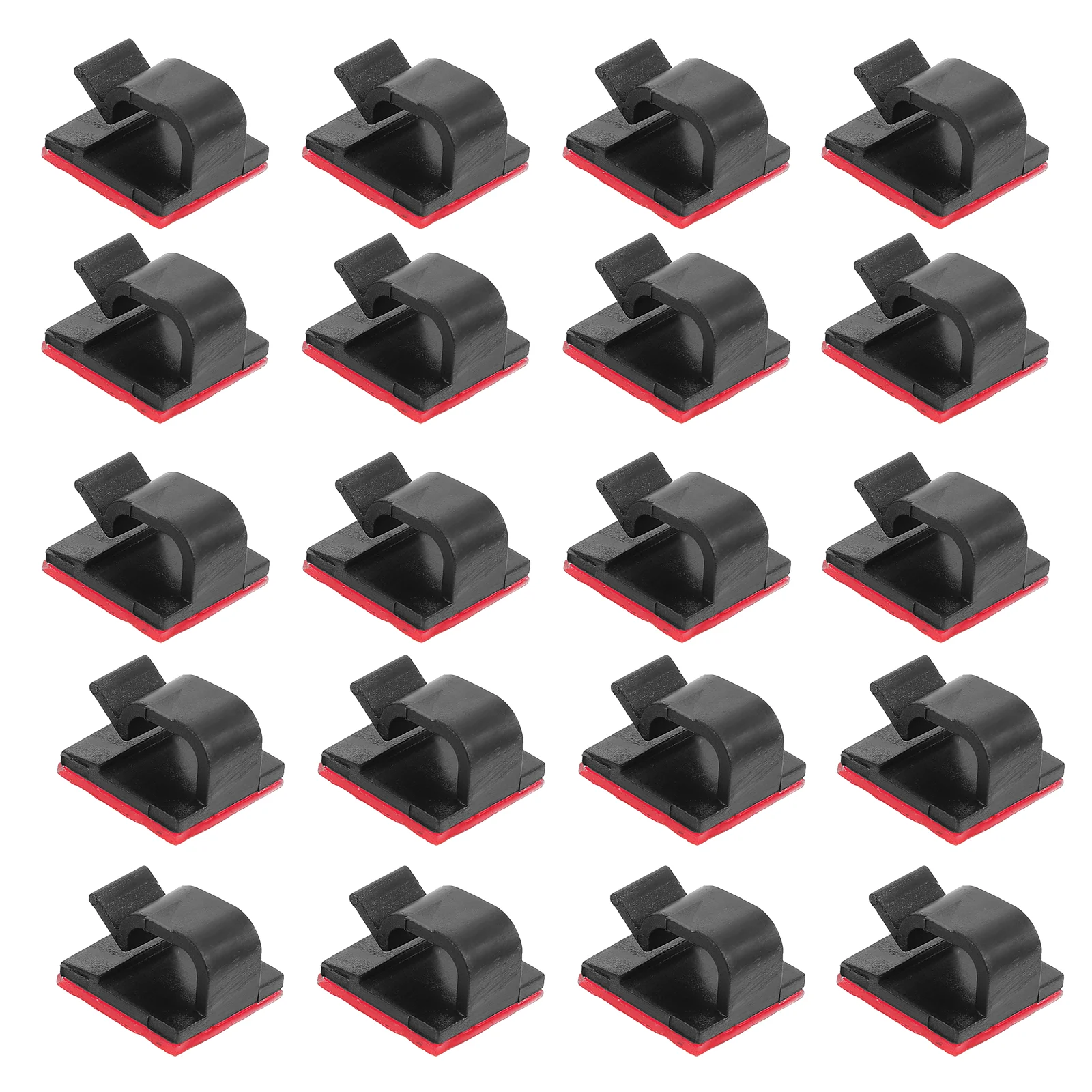 

100pcs Cable Clips Wire ganizer Tidy Flat Wall Holder Black Fixation Clamps Management Desk Car Dash Cam Adhesive