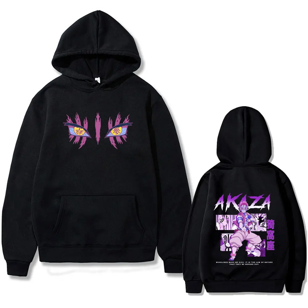 

Anime Demon Slayer Hoodie Akaza Graphic Hooded Sportswear Men's Clothing Cartoon Fashion Trend Hoodies Male Vintage Streetwear