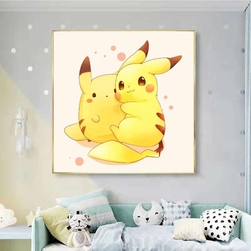 

5D Diamond painting Cartoon Pikachu Multi-size Full Drill Sticking Embroider Room Decoration Draw Handiwork Material Pack DIY