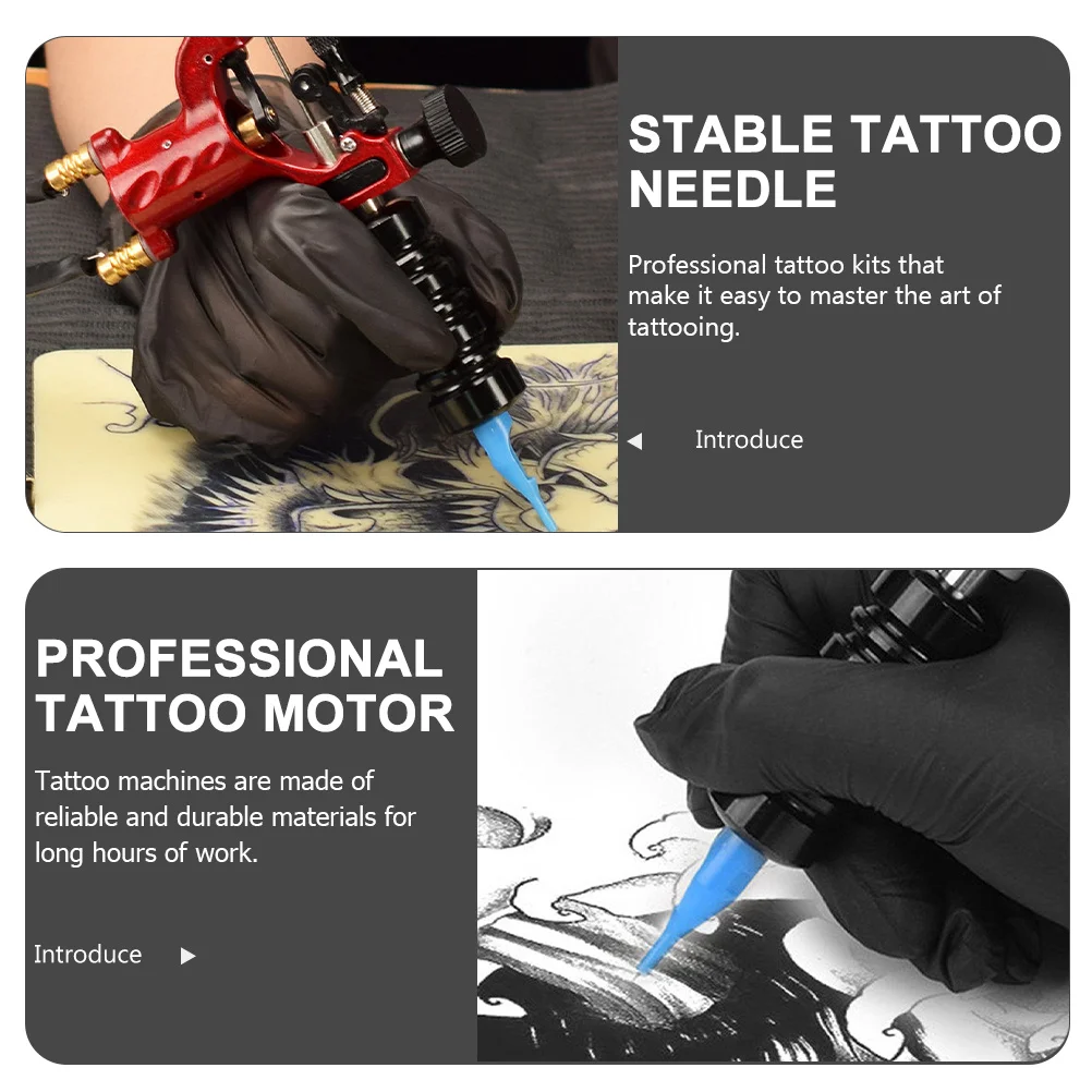 

1Set Portable Tattoo Machine Kit Rotary Motor Sturdy Needle Complete Professional Tattoo Supply Stable Power Tattooing Set