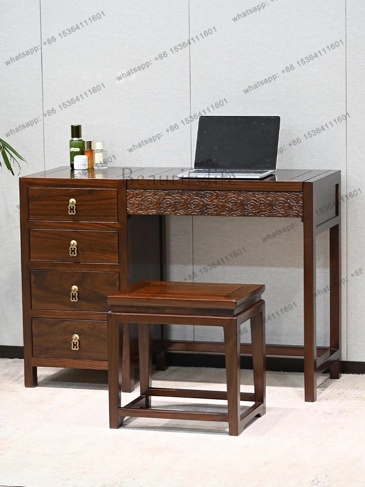 Flip Dressing Table Chest of Drawers Vintage Makeup Table Bedroom Multifunctional Desk All Solid Wood Storage Table