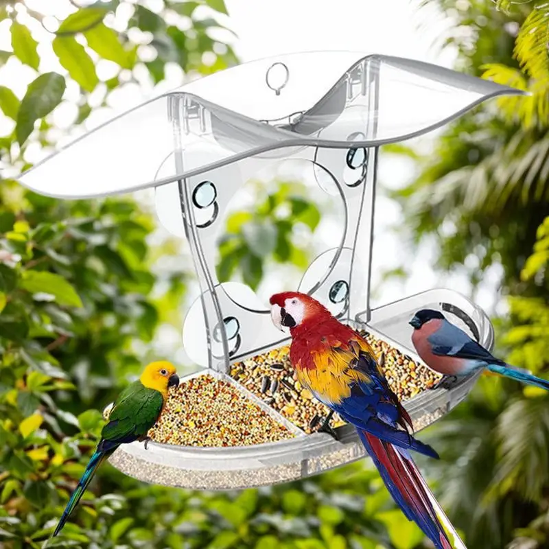 Window Suction Cup Bird Feeder clear Window Bird Feeder Bird Feeders For Outdoors Window Wild Bird Watching Yard Garden Decor