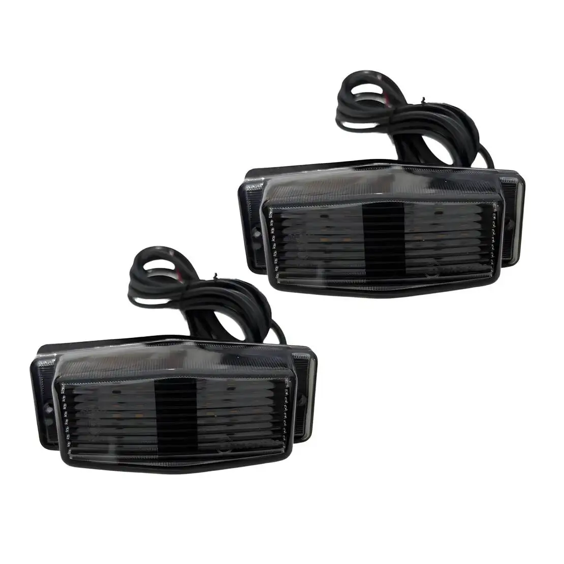 2Pcs Yellow 24Led 24V Retro Double Burner Style Front Marker Light Lamp Fit For Truck Pickup Trailer Caravan