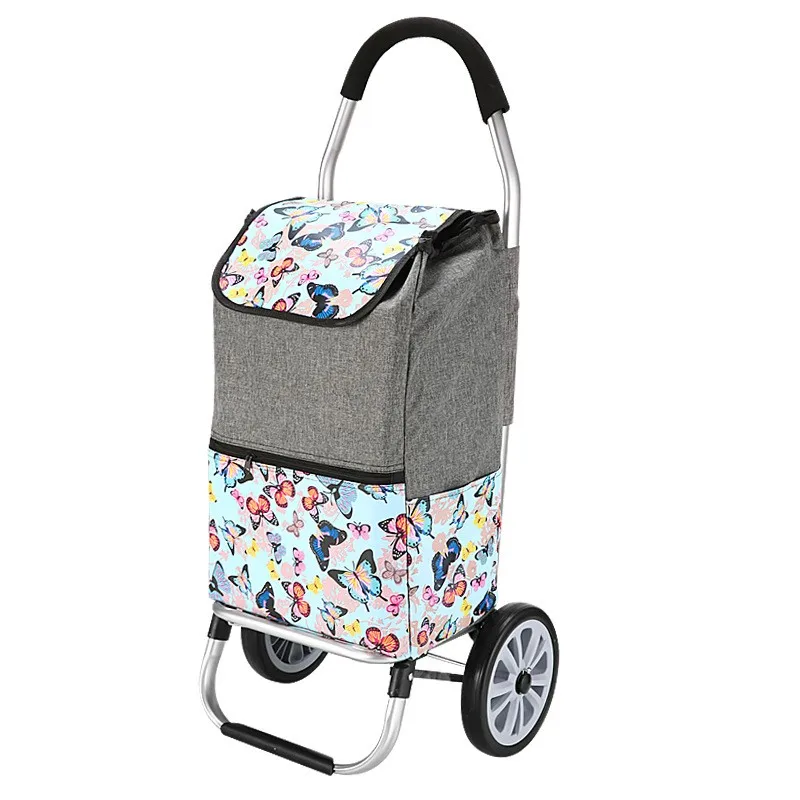 ultra-light-aluminum-alloy-shopping-cart-portable-hand-pulling-car-vegetable-buying-small-trolley-stainless-steel-body-retrac