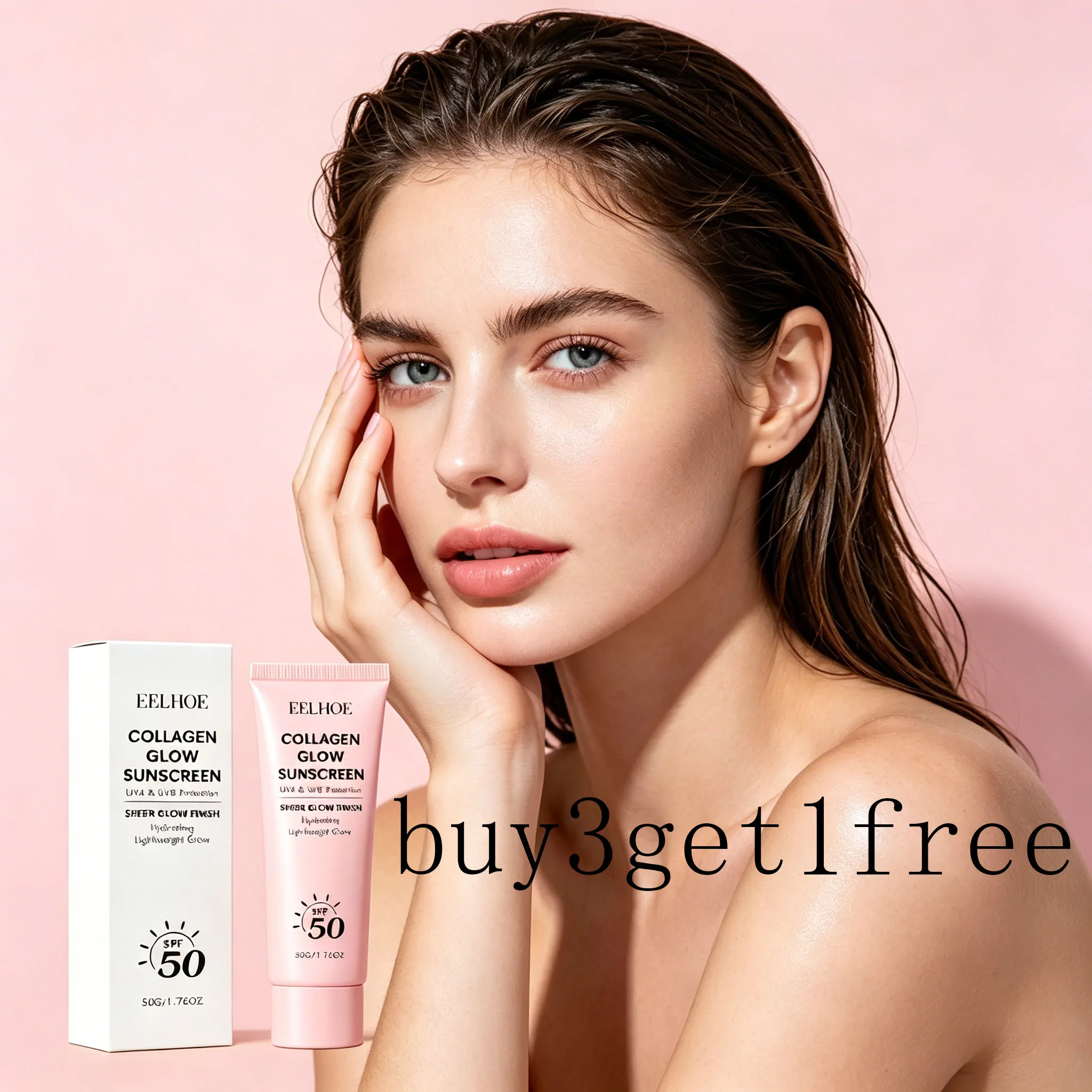 

Facial and body sunscreen, non-greasy, SPF 50 facial sunscreen, UVA & UVB protection, sunscreen, anti-aging, suitable for summer