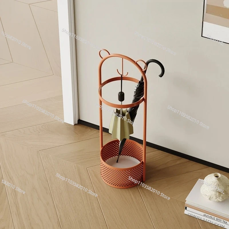 Creative Umbrella Stand with Drainage Bucket, Entryway Storage Rack, Home Door Hallway Organizer for Wet Umbrellas