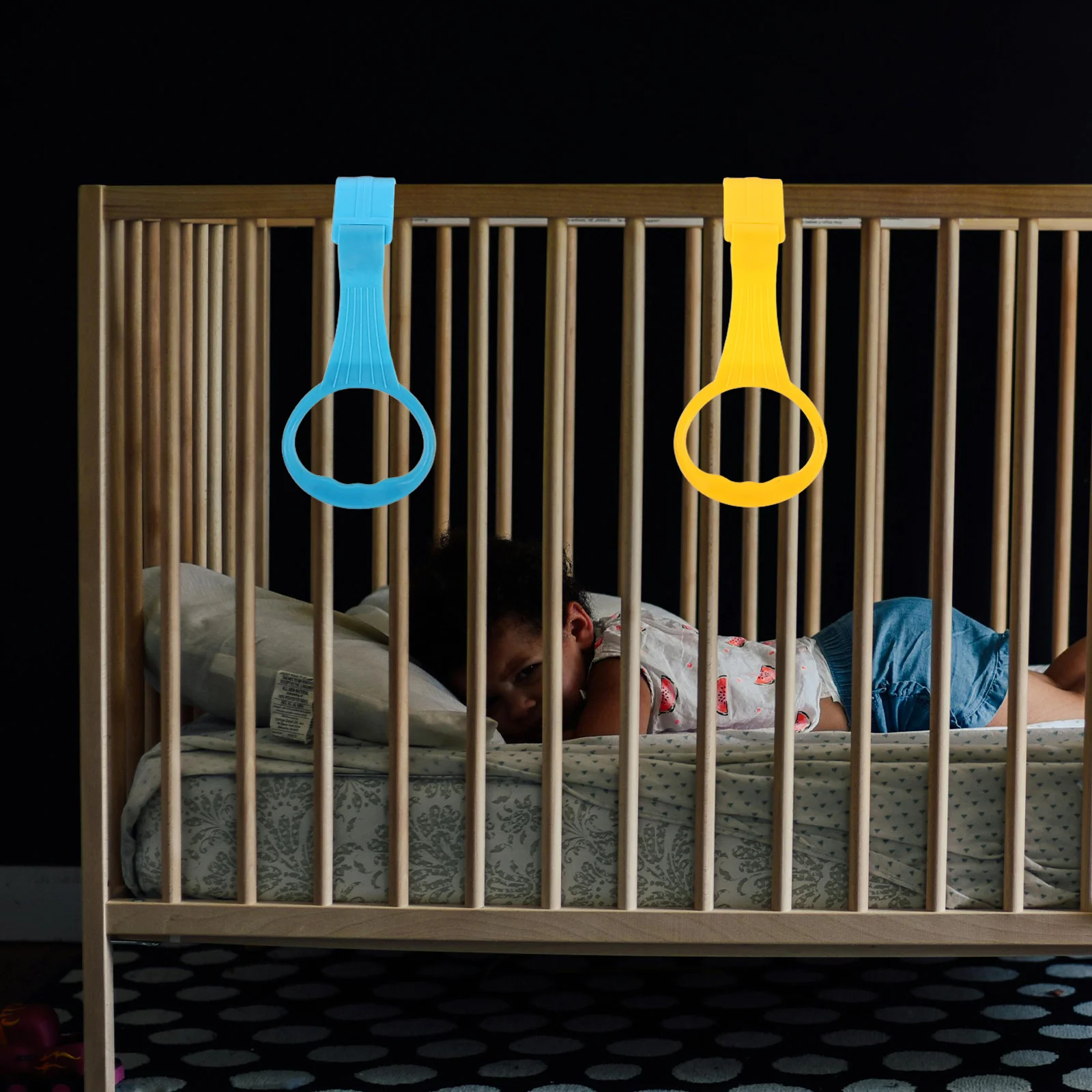 

8Pcs Baby Standing Handles Pull Up Rings for Crib Playpen Toddler Walking Assistant Infant Exercise and Balance Aid